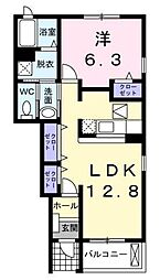 アメニティーC 1LDKの間取図画像