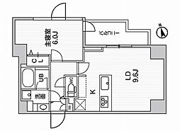 ALTERNA南大井 5階1LDKの間取り