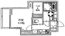 アクシーズ南浦和 3階1Kの間取り