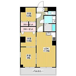 ホワイトパレス黄金五番館 3LDKの間取図画像