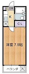 ヒルトップハイツ 1Kの間取図画像