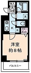 ソレイユ駒沢 1Kの間取図画像