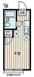 K-アトール ワンルームの間取図画像