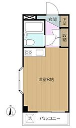 JR総武線 阿佐ケ谷駅 徒歩7分の賃貸マンション 1階ワンルームの間取り