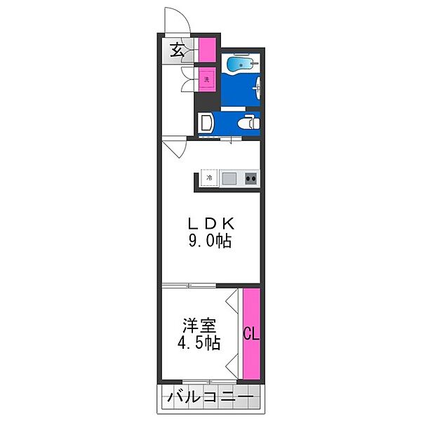 大阪府大阪市生野区小路東１丁目(賃貸マンション1LDK・3階・33.00㎡)の写真 その2