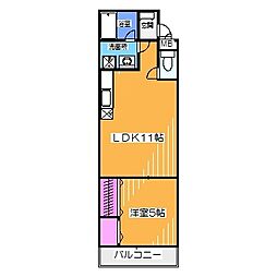 カーサフェリーチェ 1LDKの間取図画像