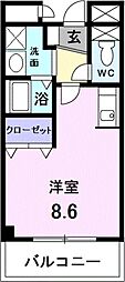 リーヴァ神石 1Kの間取図画像