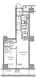パークアクシス豊洲 1LDKの間取図画像