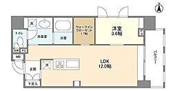オルサス浅草 1LDKの間取図画像