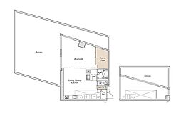 東京メトロ半蔵門線 表参道駅 徒歩9分の賃貸マンション 4階2LDKの間取り