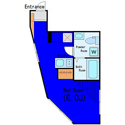 都営浅草線 馬込駅 徒歩9分の賃貸マンション 5階ワンルームの間取り