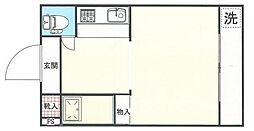 煉瓦館25 ワンルームの間取図画像