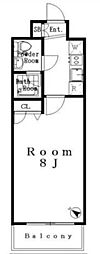 プレール・ドゥーク有明 1Kの間取図画像