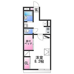 レオパレスサニーコートB 2DKの間取図画像
