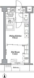 デ・ソーレ東池袋 1DKの間取図画像