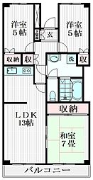 パレドールメゾン 1階3LDKの間取り