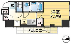 アプリーレ三宮イースト 1Kの間取図画像