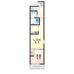 南海線 住ノ江駅 徒歩8分の賃貸アパート 3階1LDKの間取り