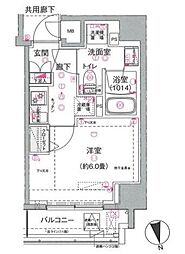 スクエアシティ川崎東田町 1Kの間取図画像