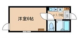 京急本線 大森町駅 徒歩6分の賃貸アパート 1階1Kの間取り