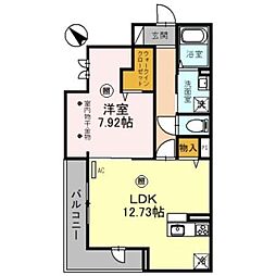 レスティングスウェル浦和 1LDKの間取図画像