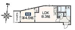 ＭＥＬＤＩＡ西八王子III 1階1LDKの間取り