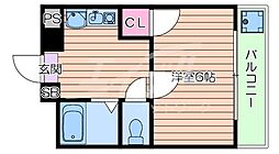 コスモセブン 1Kの間取図画像