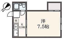 ときわハイツ 1Kの間取図画像