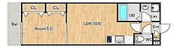 ジーメゾン春日部大場 3階1LDKの間取り
