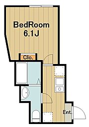 アザーレスフィーダ淵野辺 1階1Kの間取り