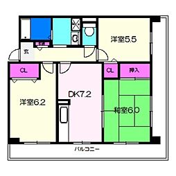 ロトルア 3DKの間取図画像