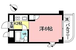 ディジィ川崎 9階1Kの間取り