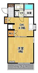 双葉第3ハウス 1DKの間取図画像