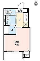 robot home 千住緑町IV 2階1Kの間取り