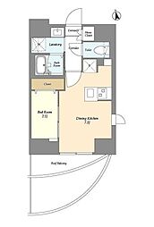 ヴィラクレスト東上野 1DKの間取図画像