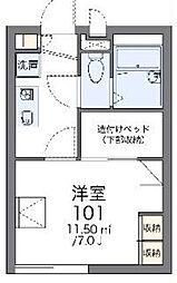 レオパレス若狭 1Kの間取図画像