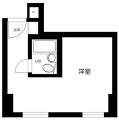 京王線 笹塚駅 徒歩5分の賃貸マンション 6階ワンルームの間取り