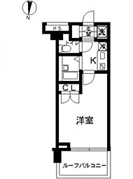 スカイコート東京ベイ・東雲 1Kの間取図画像