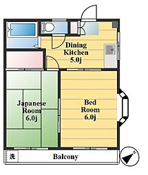 アプリルハオス 2DKの間取図画像