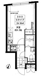 カーサブリランテ本駒込 1階ワンルームの間取り