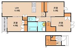 メゾンクレール日暮Ｓｏｕｔｈ 2階3LDKの間取り