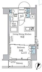 パークアクシス大塚サウスレジデンス 6階1LDKの間取り