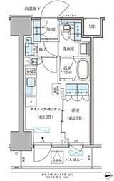 パークアクシス住吉ガーデンスクエア 1DKの間取図画像