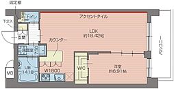 プレジオ北綾瀬ASIAN 1LDKの間取図画像