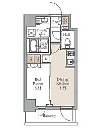 グランカーサ三ノ輪2 1DKの間取図画像