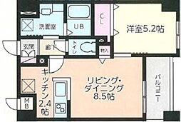 メゾン・プティシエル 1LDKの間取図画像