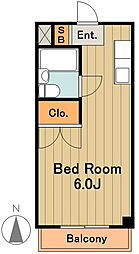 京王相模原線 京王堀之内駅 徒歩10分の賃貸マンション 2階1Kの間取り