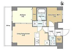 Augusta Residence大森 9階1SLDKの間取り