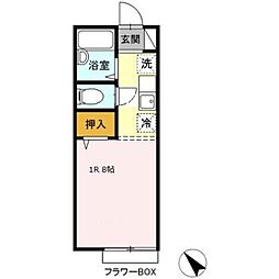 たかおか荘 ワンルームの間取図画像