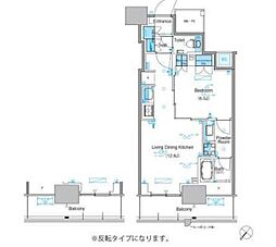 パークアクシス豊洲キャナル 1LDKの間取図画像